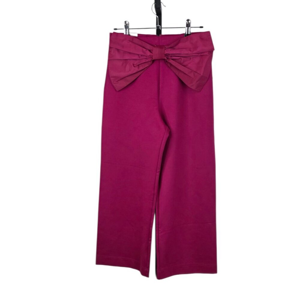 Anthropologie Maeve The Colette Crop Bow-Waist Pants, Raspberry, Hi Rise, 26
